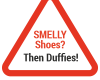 DUFFIES®: A quick & effective solution in case of smelly shoes! Its well selected ingredients generate a TRIPLE EFFECT: